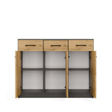 Komoda SIMPLO 3D3S Szafka 3 Szuflady 3 Drzwi ANTRACYT DĄB ARTISAN