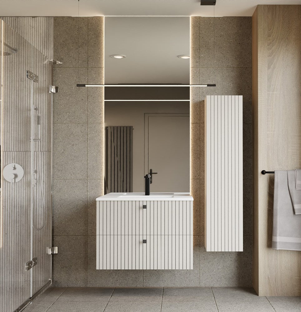 SZAFKA POD UMYWALKĘ TIGO 80 2S KASZMIR 2 SZUFLADY RYFLOWANY FRONT WISZĄCA