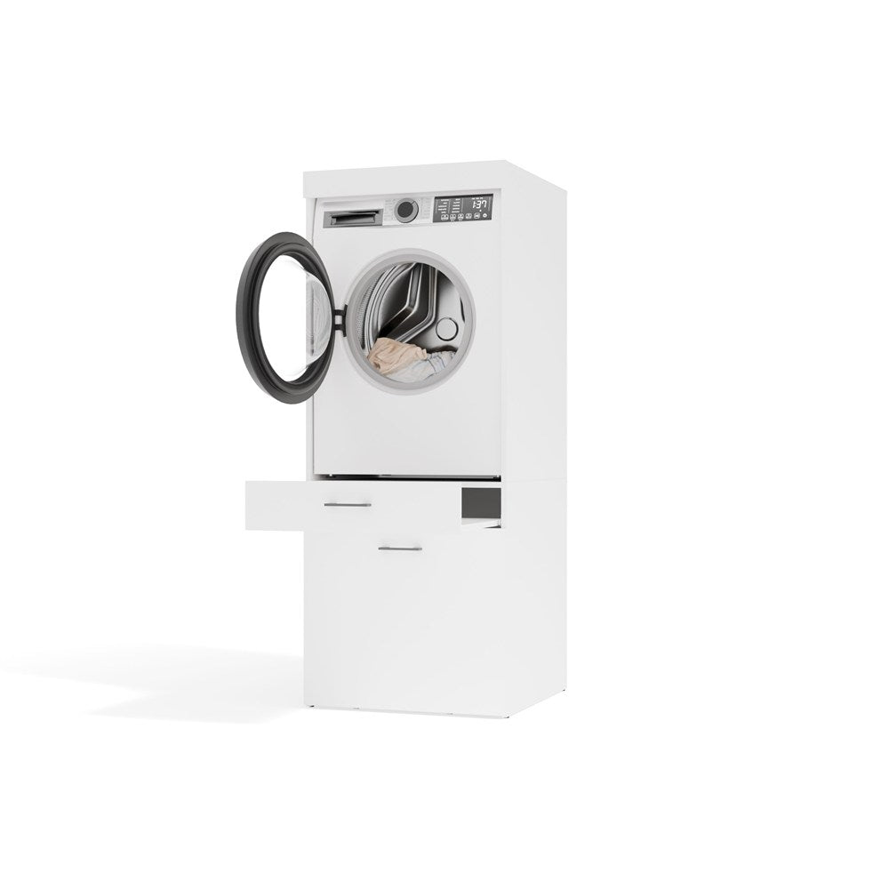 Szafka Łazienkowa Na Pralkę Lub Suszarkę Pola 2S Biała 2 Szuflady Regał