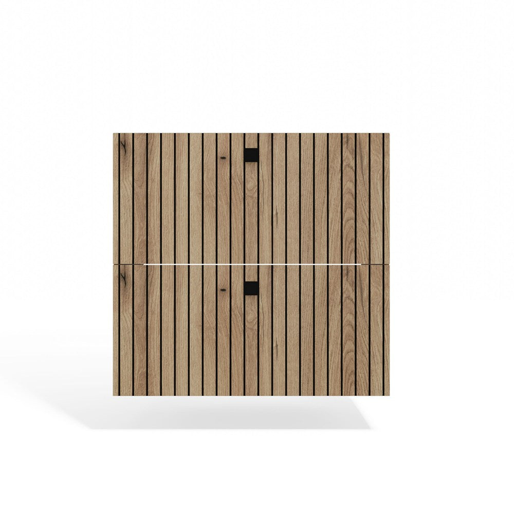 SZAFKA POD UMYWALKĘ TIGO 60 2S DĄB EVOKE 2 SZUFLADY RYFLOWANY FRONT WISZĄCA