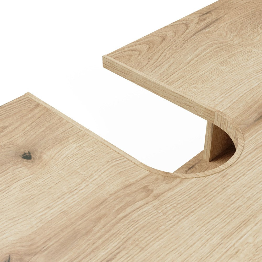 SZAFKA POD UMYWALKĘ TIGO 1D2S DĄB EVOKE 140 CM 2 SZUFLADY RYFLOWANY FRONT WISZĄCA