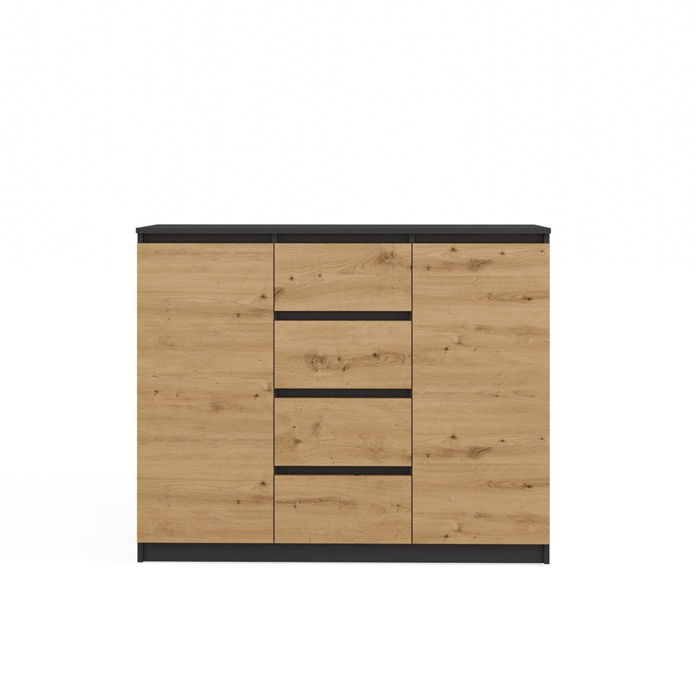 Komoda Malwa 2D4S 120 ANTRACYT DĄB ARTISAN