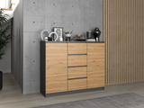 Komoda Malwa 2D4S 120 ANTRACYT DĄB ARTISAN