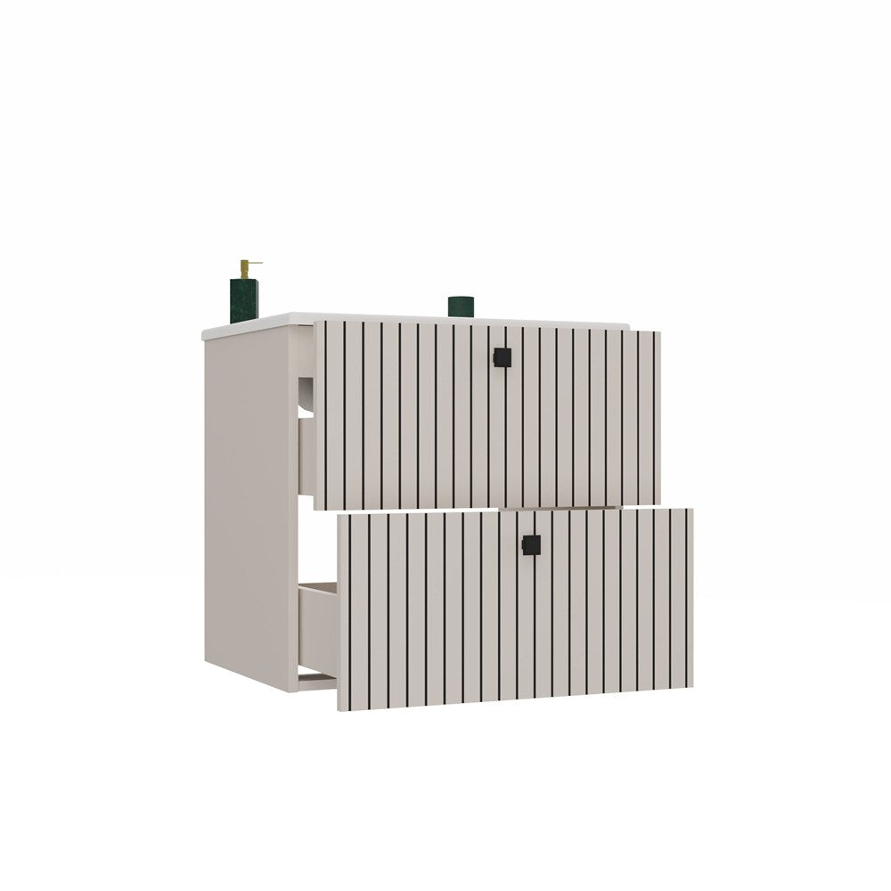 SZAFKA POD UMYWALKĘ TIGO 60 2S KASZMIR RYFLOWANY FRONT + UMYWALKA