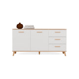 Komoda Olympo 2D3S Biała Dąb Artisan Szafka 150 Cm 3 Szuflady 2 Drzwi