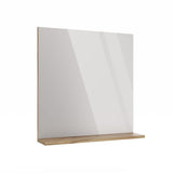 LUSTRO ŁAZIENKOWE Z PÓŁKĄ TIGO 60x61,5 CM DĄB EVOKE DO ŁAZIENKI PRZEDPOKOJU