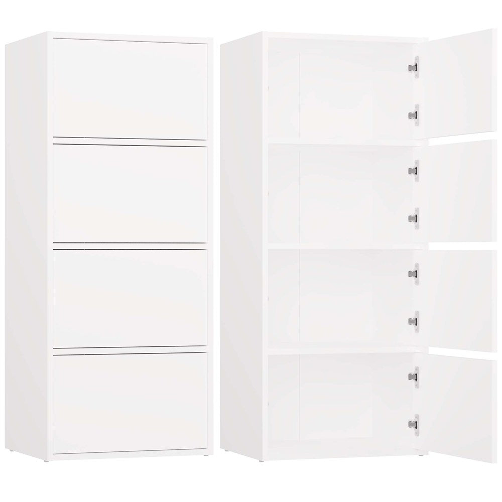 Komoda ALMA BIAŁA Szafka 4 Drzwi 4 Półki