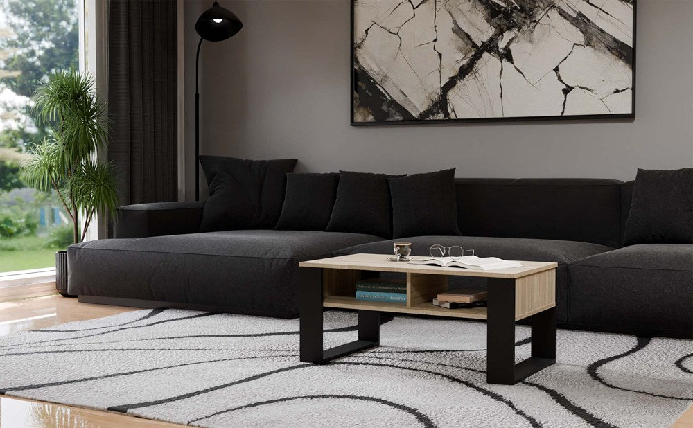 Ława Modern 2P DĄB SONOMA CZARNY