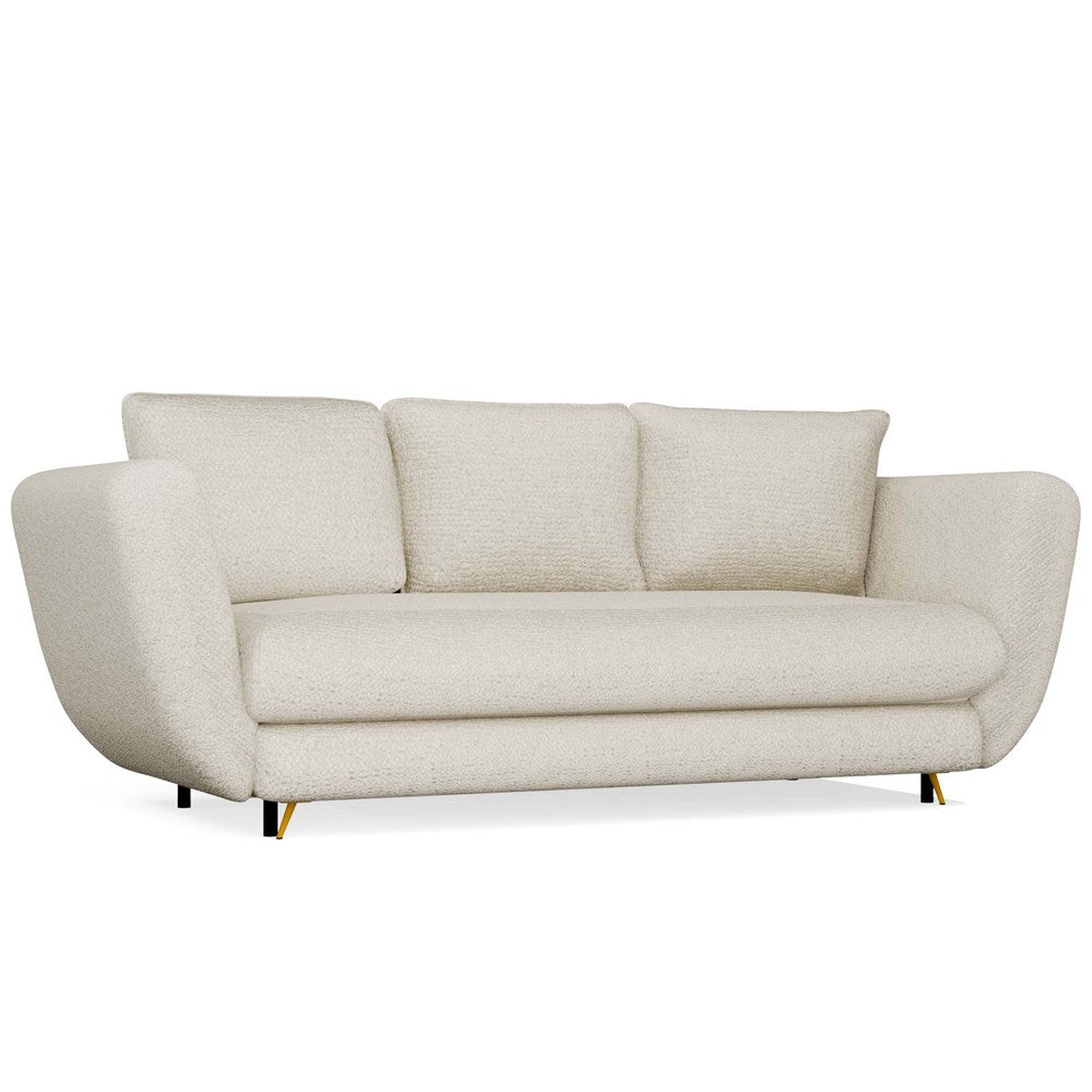 SOFA SARIS BEŻOWY NOGA ZŁOTA