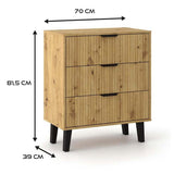 Komoda Scandi 3S SLIM DĄB ARTISAN