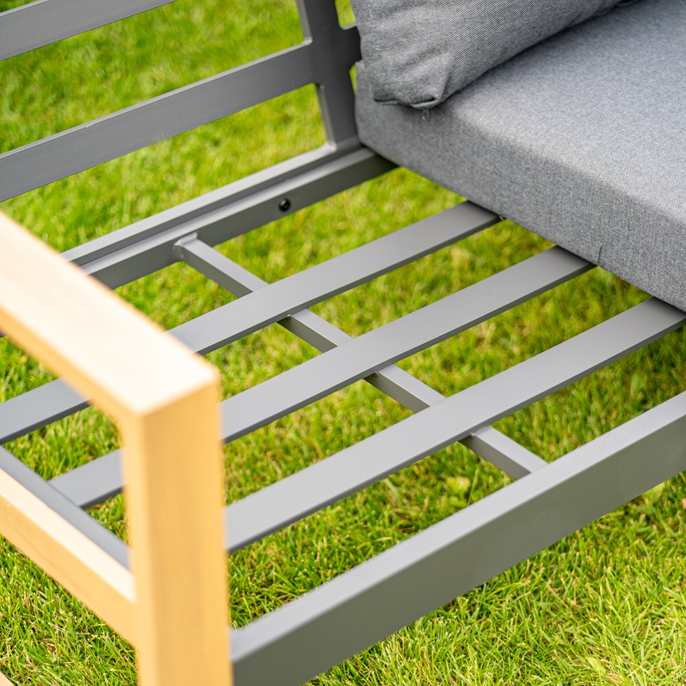 Zestaw Mebli Ogrodowych DUISBURG Sofa Fotel Stolik ANTRACYT / BRĄZOWY
