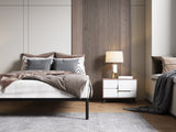 Stelaż Łóżka BED ALU 140x200 Metalowy Drewniane Listwy Nowoczesny CZARNY