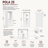 Szafka Łazienkowa Na Pralkę Lub Suszarkę Pola 2S Biała 2 Szuflady Regał