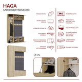Garderoba HAGA III/1Sz2W DĄB SONOMA + 2x Wieszak