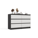 Komoda Malwa M6 120 ANTRACYT / BIAŁY