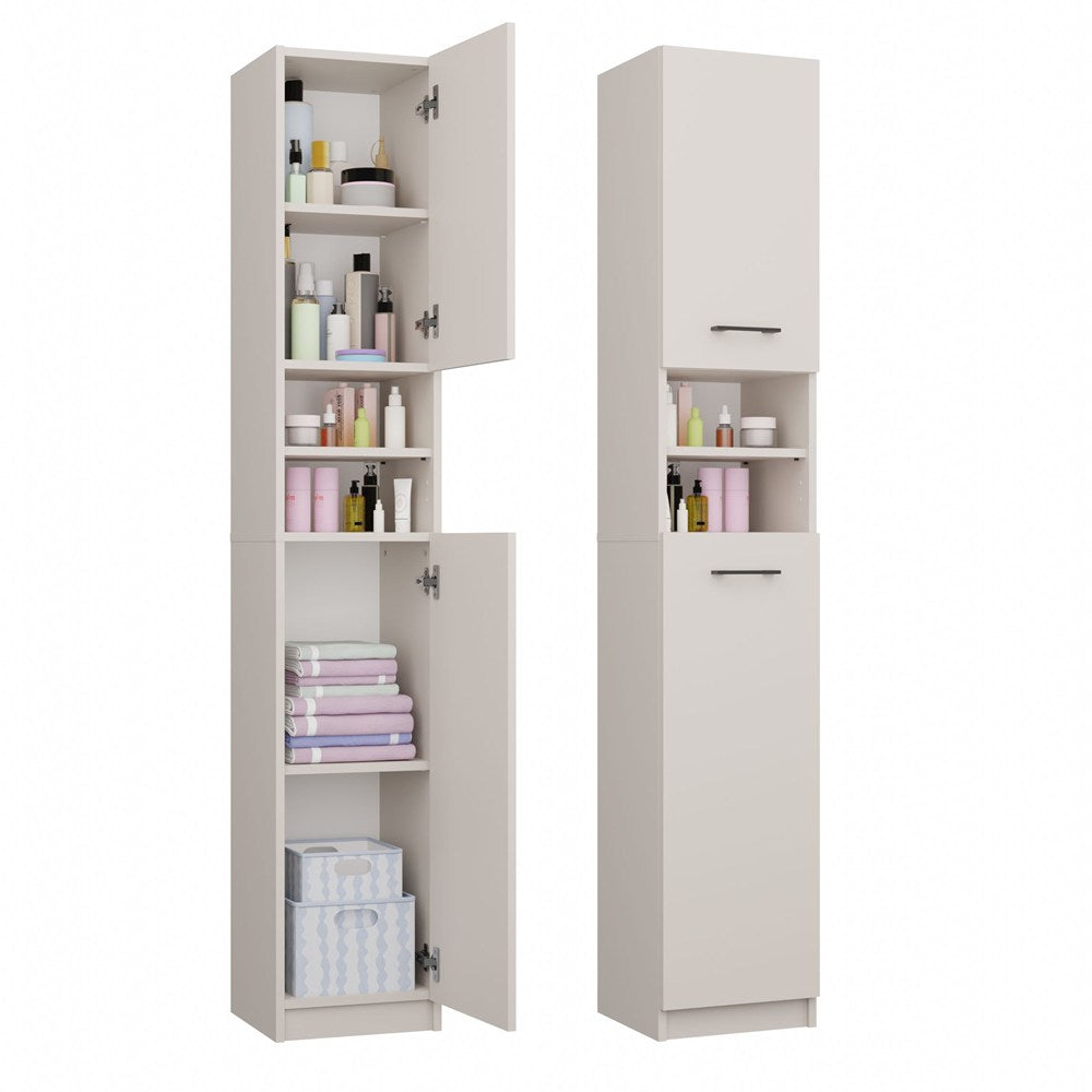 Szafka Łazienkowa Słupek 32 cm MARBELA 1.0 Regał Słupek 2 Drzwi KASZMIR BEŻ