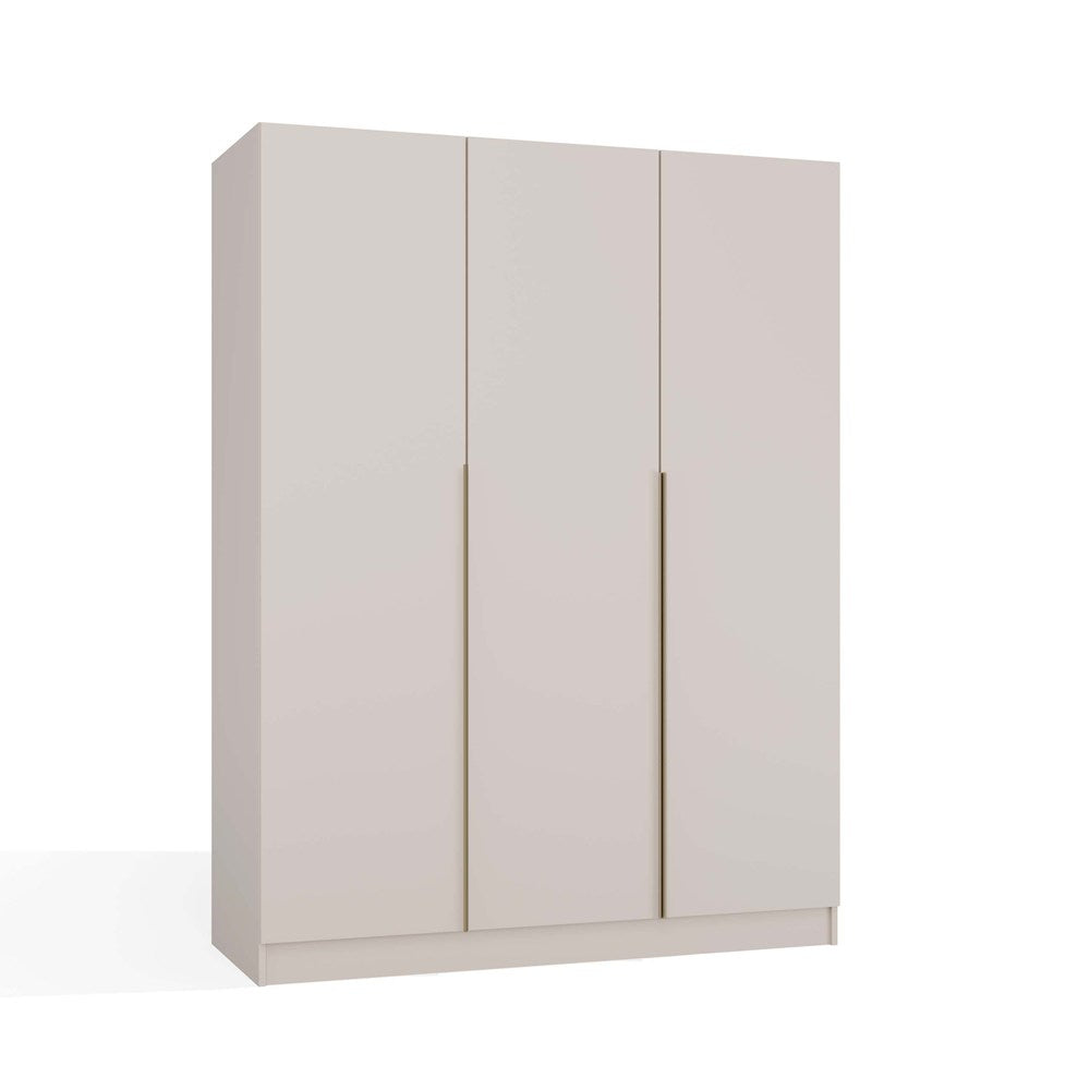 SZAFA SENSO 3D 150 CM 3 DRZWI ZŁOTE UCHWYTY DO SALONU SYPIALNI KASZMIR BEŻ
