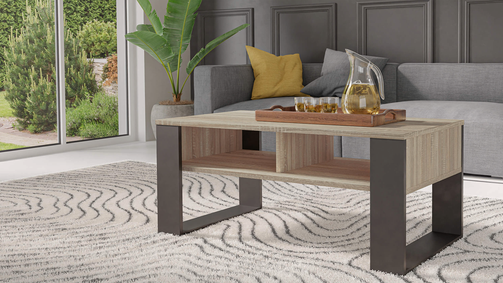 Ława Modern 2P DĄB SONOMA CZARNY