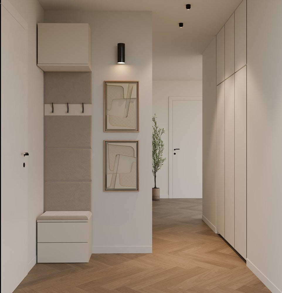 Garderoba Haga 1W2S Wieszak 2 Szuflady Do Korytarza Kaszmir Beż 238X50X35