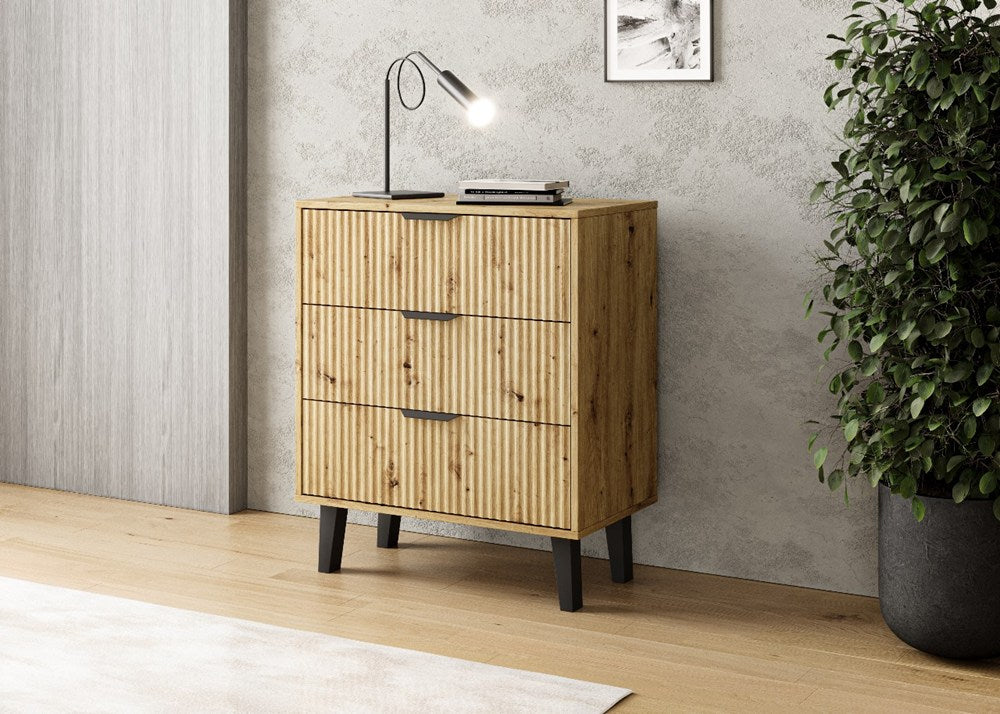 Komoda Scandi 3S SLIM DĄB ARTISAN