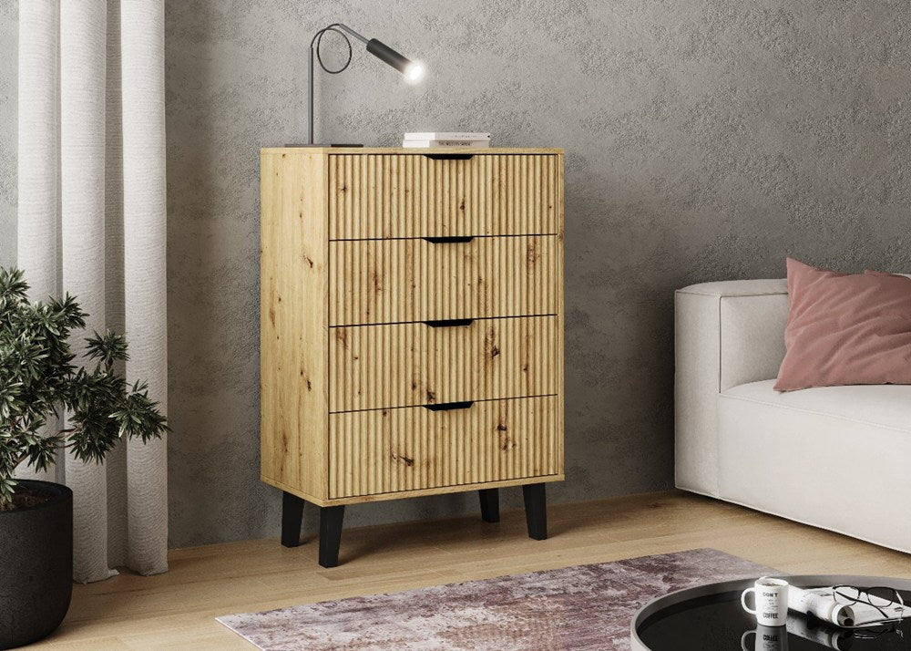 Komoda Scandi 4S SLIM DĄB ARTISAN