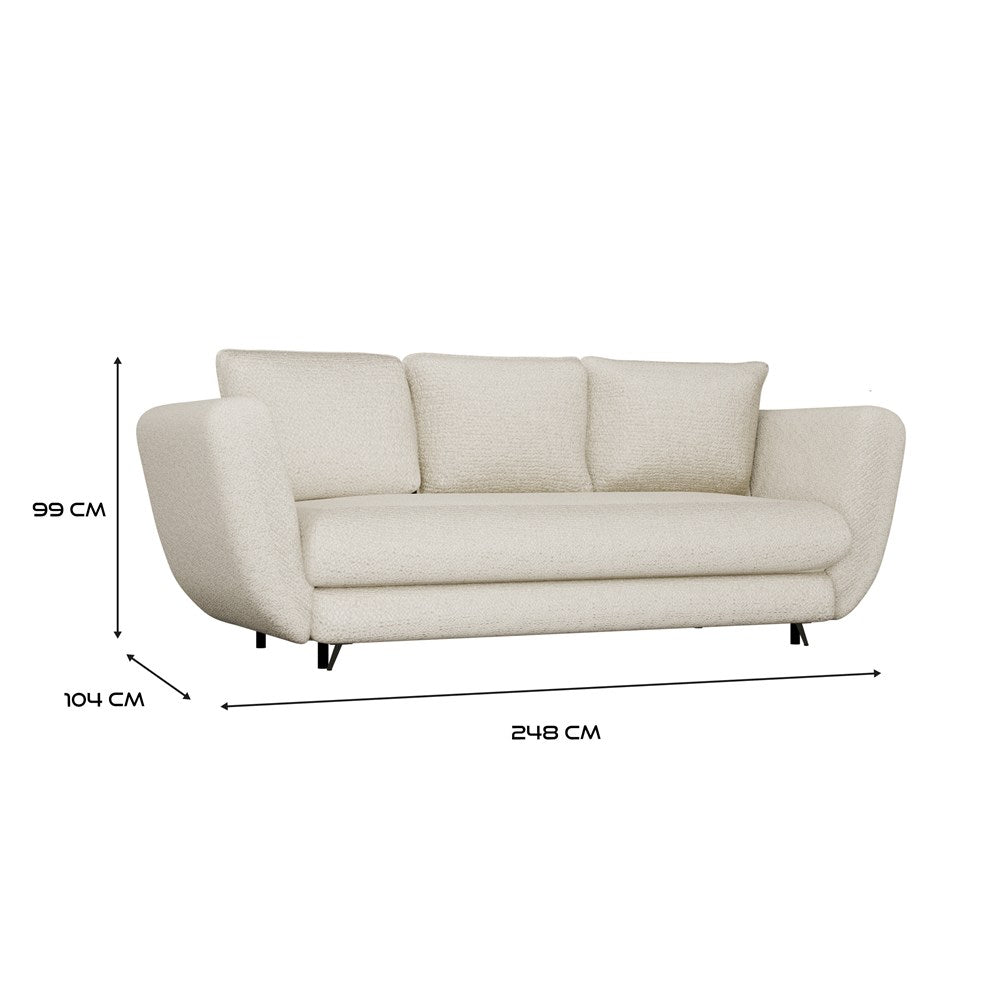 SOFA SARIS BEŻOWY NOGA CZARNA