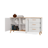 Komoda Olympo 2D3S Biała Dąb Artisan Szafka 150 Cm 3 Szuflady 2 Drzwi