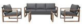 Zestaw Mebli Ogrodowych DUISBURG Sofa Fotel Stolik ANTRACYT / BRĄZOWY