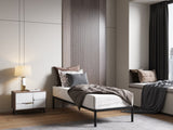Stelaż Łóżka BED ALU 80x200 Metalowy Drewniane Listwy Nowoczesny CZARNY