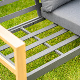 Zestaw Mebli Ogrodowych DUISBURG Sofa Fotel Stolik ANTRACYT / BRĄZOWY