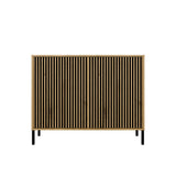 Komoda KAMARO 2D SLIM DĄB ARTISAN Lamele Front Ryflowany
