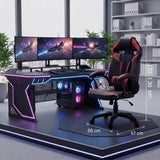 Zestaw BIURKO DANY Narożne ANTRACYT / DĄB ARTISAN + Fotel DRIFT CZERWONY