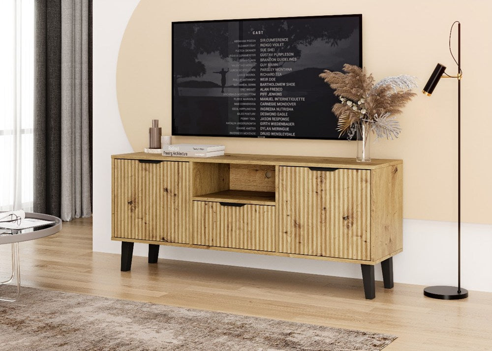 SZAFKA RTV Scandi 2D1S SLIM DĄB ARTISAN